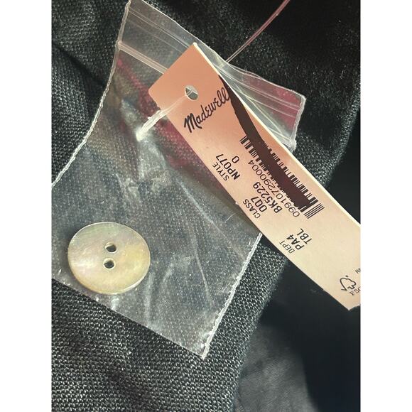 Madewell Sleeveless Wide Leg Adjustable 100% Linen Black Jumpsuit 0 New - Picture 12 of 13